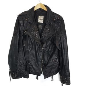 Harley-Davidson Black Leather Jacket with Studded Details
